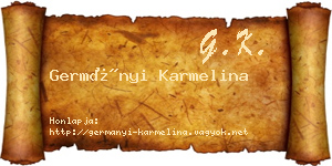 Germányi Karmelina névjegykártya